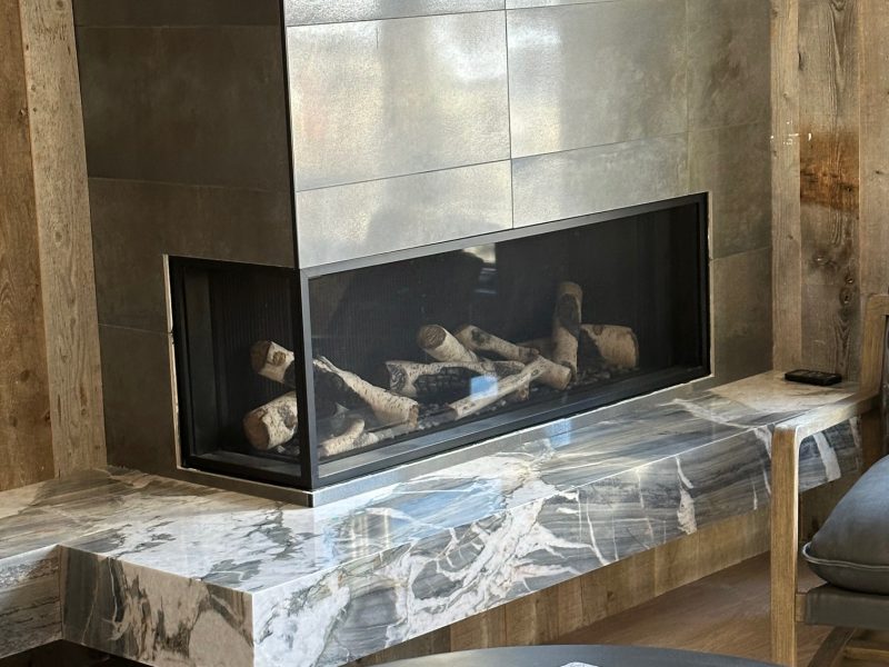quartzite fireplace hearth